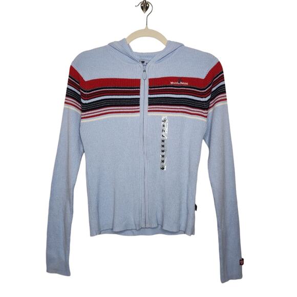NWT Vintage y2k Mudd Jeans Long Sleeve Hoodie Sweater Sweatshirt Stripe 90s - Picture 1 of 7